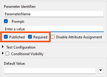 Published and Required checkboxes on user attribute creation